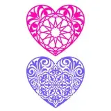 Floral Kaleidoscope Heart SVG Cuttable Design
