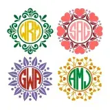 Floral Monogram SVG Cuttable Frames