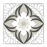 Floral Quadruple Pattern Quilt Block Embroidery Design