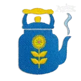 Floral Flower Tea Pot Teapot Kettle Embroidery Designs