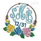 Flowers Arrows Monogram Machine Embroidery Frames Digitized by Apex