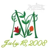 Flowers Vine Embroidery Font