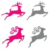 Flying Reindeer Silhouette SVG Cuttable Files