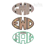Football Oval Machine Monogram Embroidery Font by Apex
