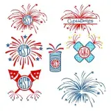 Fourth of July Fireworks Cuttable Designs