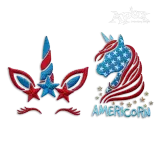 Fourth of July Unicorn Pack Machine Embroidery by Apex