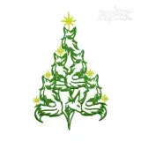 Foxes Fox Christmas Tree Embroidery Design