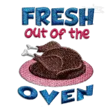 Fresh Out Of The Oven Thanksgiving Turkey Embroidery Design
