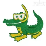 Diving Scuba Alligator Embroidery Designs