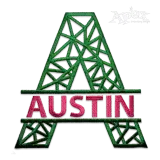 Geometric Split Frame Machine Embroidery Font by Apex