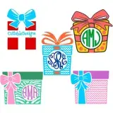 Gift Box Svg Monogram Cuttable Design Frames
