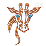 Giraffe Tribal Outline Machine Embroidery Design by Apex