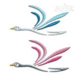 Flying Heron or Goose Bird Geese Machine Embroidery Design