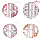 Gradient Sketch Monogram Embroidery Fonts Bundle thumbnail