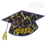 Graduation Applique Hat Embroidery Designs.