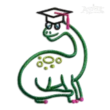 Graduation Dinosaur Graduate Machine Embroidery Design - Apex