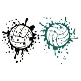 Grunge Volleyball SVG Cuttable Design