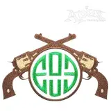 Gun Hunting Monogram Embroidery Design Frame