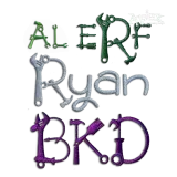 Hand Tools Embroidery Font text samples