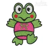 Happy Frog Embroidery Design