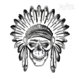 Indian Chief Headdress Skull Bones Machine Embroidery Design