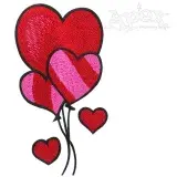 Heart Balloon Embroidery Design