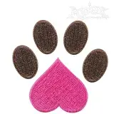 Heart Dog Paw Embroidery Design