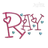 Heart Letters Alphabet Machine Embroidery Font Apex