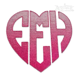 Heart Monogram Sketch Embroidery Font