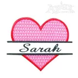Heart Split Frame Embroidery Design