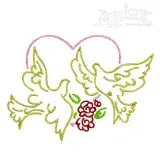 Hearts and Doves Valentines Day Embroidery Designs
