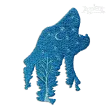 Howling Wolf Full Moon Barking Silhouette Machine Embroidery Design Digitizing