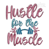 Hustle for the Muscle Weights Gym Machine Embroidery Design