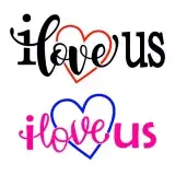 I Love Us SVG Cuttable Design
