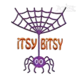 Itsy Bitsy Spider Web Word Art Machine Embroidery Design