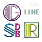 Jazzy Stripe Machine Embroidery Font by Apex