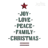 Joy Love Peace Family Christmas Tree Machine Embroidery Designs