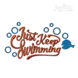Just Keep Swimming Machine Embroidery Design by Apex