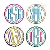 Ribbed Circle Round Embroidery Font Digitized by Apex Designs