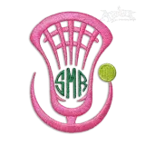 Lacrosse Sports Monogram Frame Machine Embroidery Design
