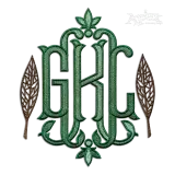 Leafy Machine Embroidery Font Sample leaves