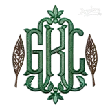 Leafy Machine Embroidery Font Sample leaves