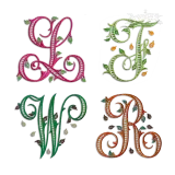 Leaves Ribbed Script Machine Embroidery Font by Apex Digitized