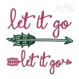 Let it Go Arrow Machine Embroidery Design by Apex