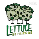Lettuce Be Friends Funny Machine Embroidery Design by Apex Custom Digitized