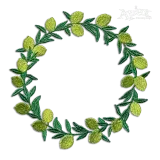 Lime or Lemon Circle Wreath Machine Embroidery Design