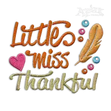 Little Miss Thankful Machine Embroidery Design by Apex