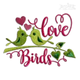 Kissing Love Birds Couple Machine Embroidery Design | Apex
