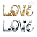 Love Cat Word Text Wordart Machine Embroidery Designs