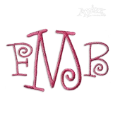 Love Letters Curly with Heart Machine Embroidery Font | Apex